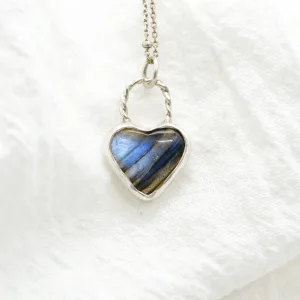 Heart-Shaped Labradorite Pendant