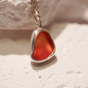 Alternative view of Orange Sea Glass Pendant